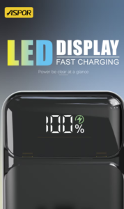 Aspor A316 power bank price in Sri Lanka - front view