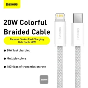 Baseus Lightning Cable two-tone braided design close up