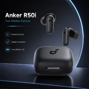 Side view of Anker R50i earbuds showing design