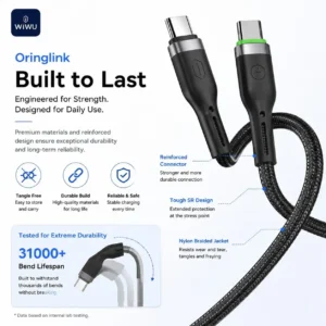WiWU Duralink cable charging laptop