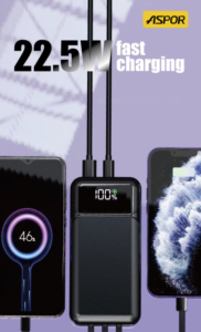 Aspor A315 power bank price in Sri Lanka - front view